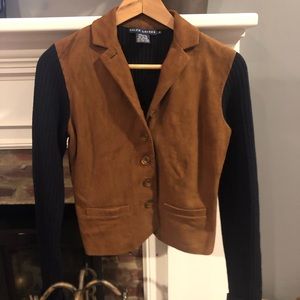 Ralph Lauren Leather, Wool & Cashmere Sweater